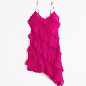 Abercrombie & Fitch Pink Ruffle Mini Dress